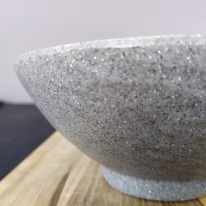 Golden Mangkok Relief Melamine Model Batu 6.8 inch W6907A Abu Stone
