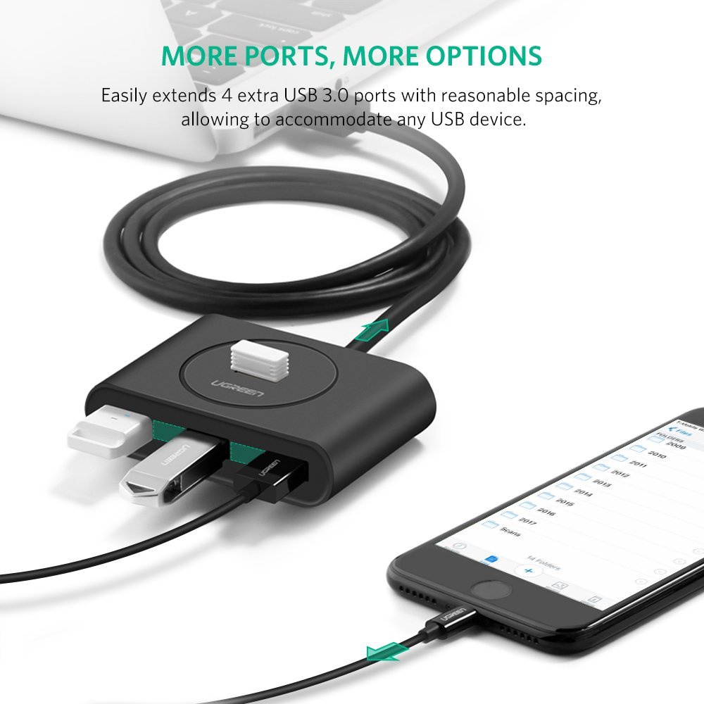 UGreen USB Hub 4 Port USB 3.0 - 20290 - Black