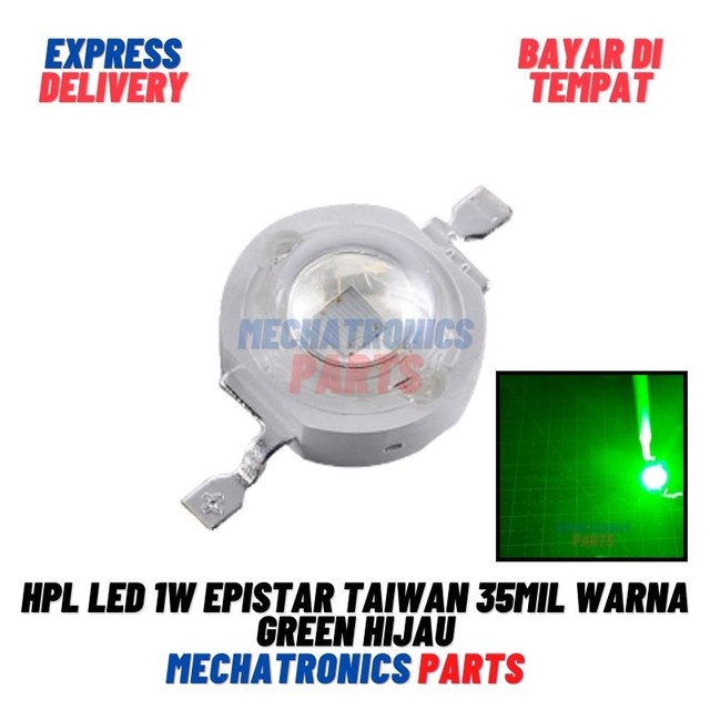 [5682] HPL LED 1W EPISTAR Taiwan 35mil Warna Green Hijau