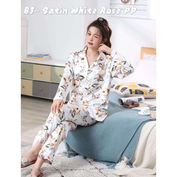 Piyama satin import / baju tidur wanita / satin / pyjamas import / baju tidur satin pp