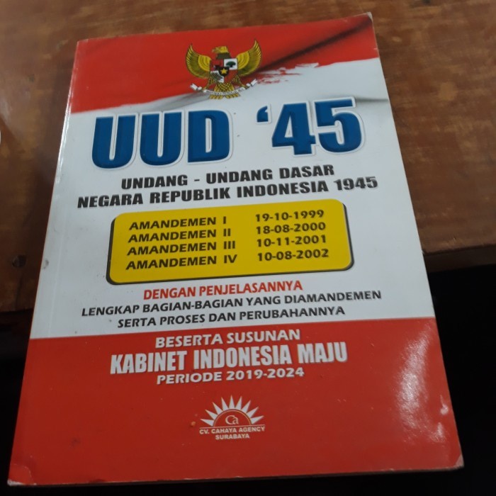 Jual Buku UUD 1945 Lengkap Kabinet INDONESIA MAJU PERIODE 2019-2024 ...