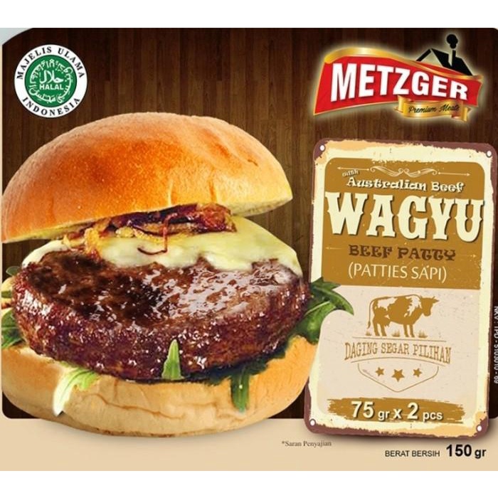 

Steak | Daging Burger Sapi Wagyu Beef Patty Metzger Halal 100G X 2