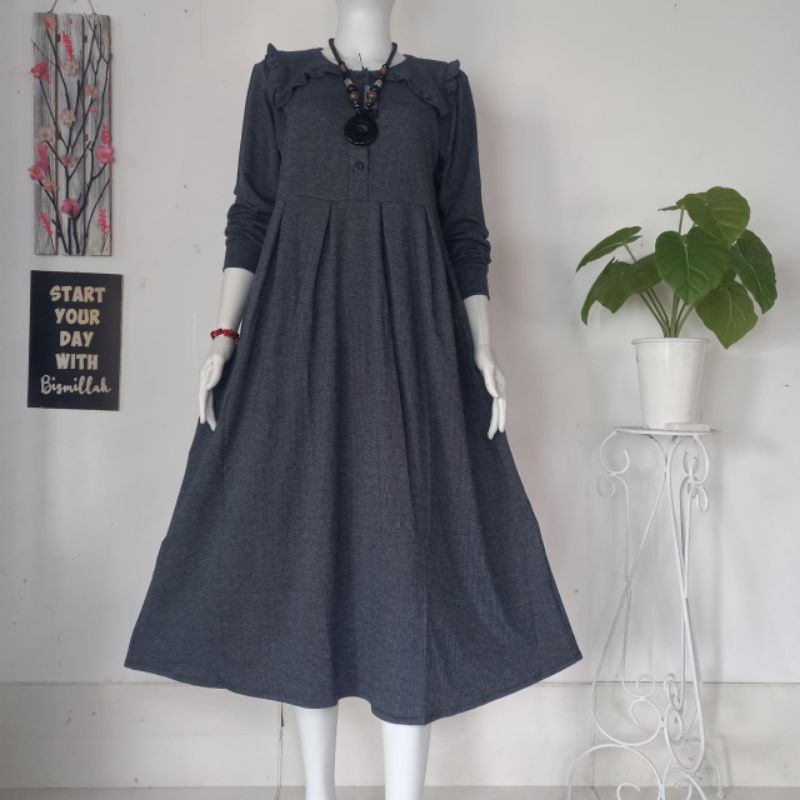 MIDI DRESS KAOS ASTON TEBAL DRESS HARIAN TERBARU KU