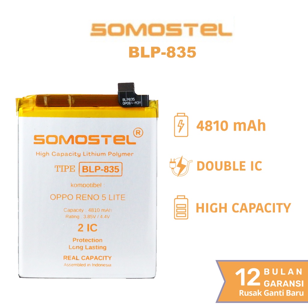 Somostel - BLP835 Reno 5 Lite Batre Batrai Baterai