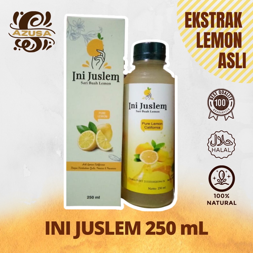 

INI JUSLEM Ekstrak Lemon Asli 250 mL - Minuman Jus Lemon fresh untuk Diet Detox - Tanpa Tambahan Apapun Pure 100% Lemon - INI JUSLEM Sari Lemon Asri