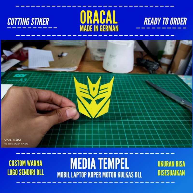 STIKER TRANSFORMERS CUTTING BAHAN ORACAL CUSTOM LOGO