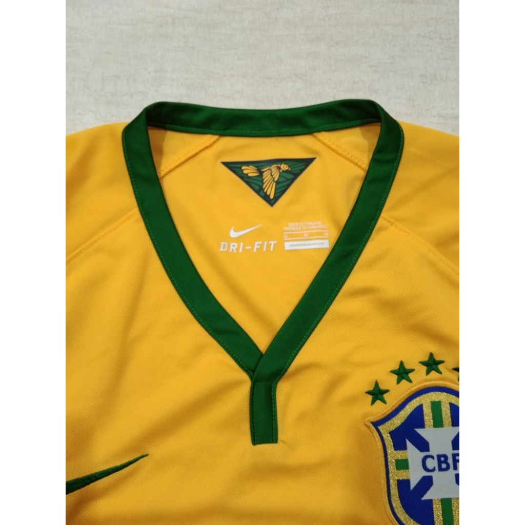 KAOS TANGAN PENDEK MEREK NIKE DRI-FIT ORIGINAL LEHER V WARNA KUNING SIZE M