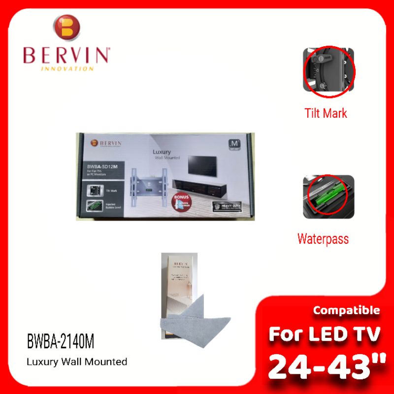 BERVIN Bracket TV 24-43 With Waterpass, Original Import Quality