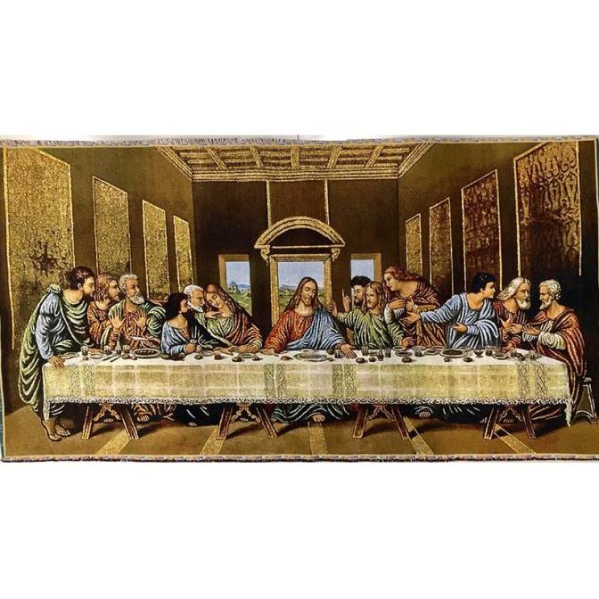 BISA COD PERJAMUAN KUDUS KAIN IMPORT HIASAN DINDING INTERIOR ROHANI 09