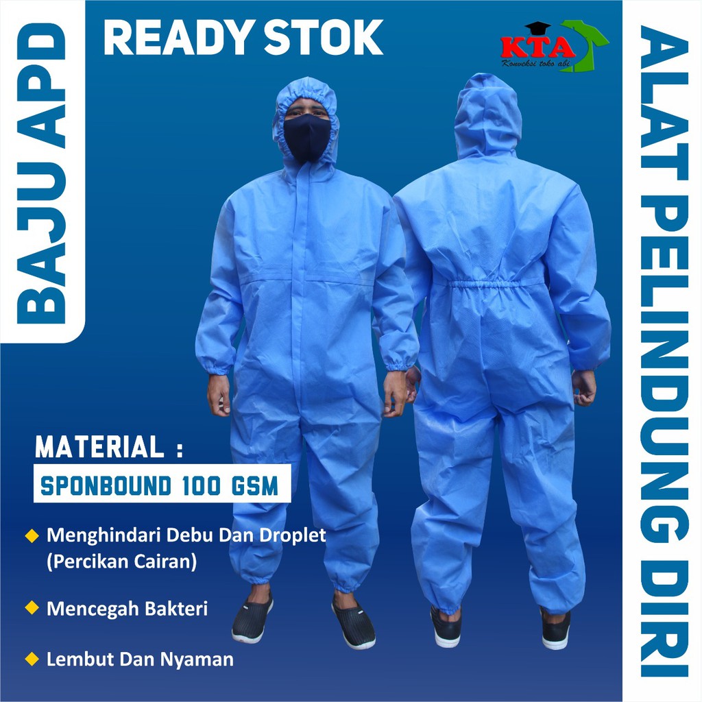 Jual Baju Apd Hazmat Medis Corona Disposable Coverall Waterproof Anti ...