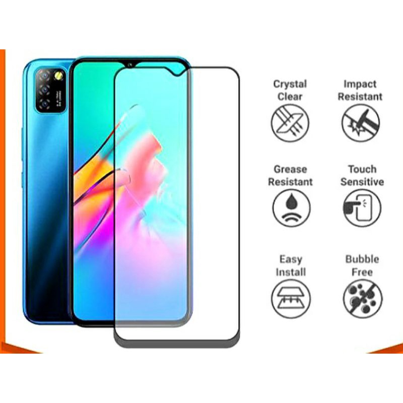 INFINIX SMART 5 TEMPERED GLASS FULL LAYAR/PELINDUNG LAYAR HP DEPAN/ANTI GORES LAYAR FULL
