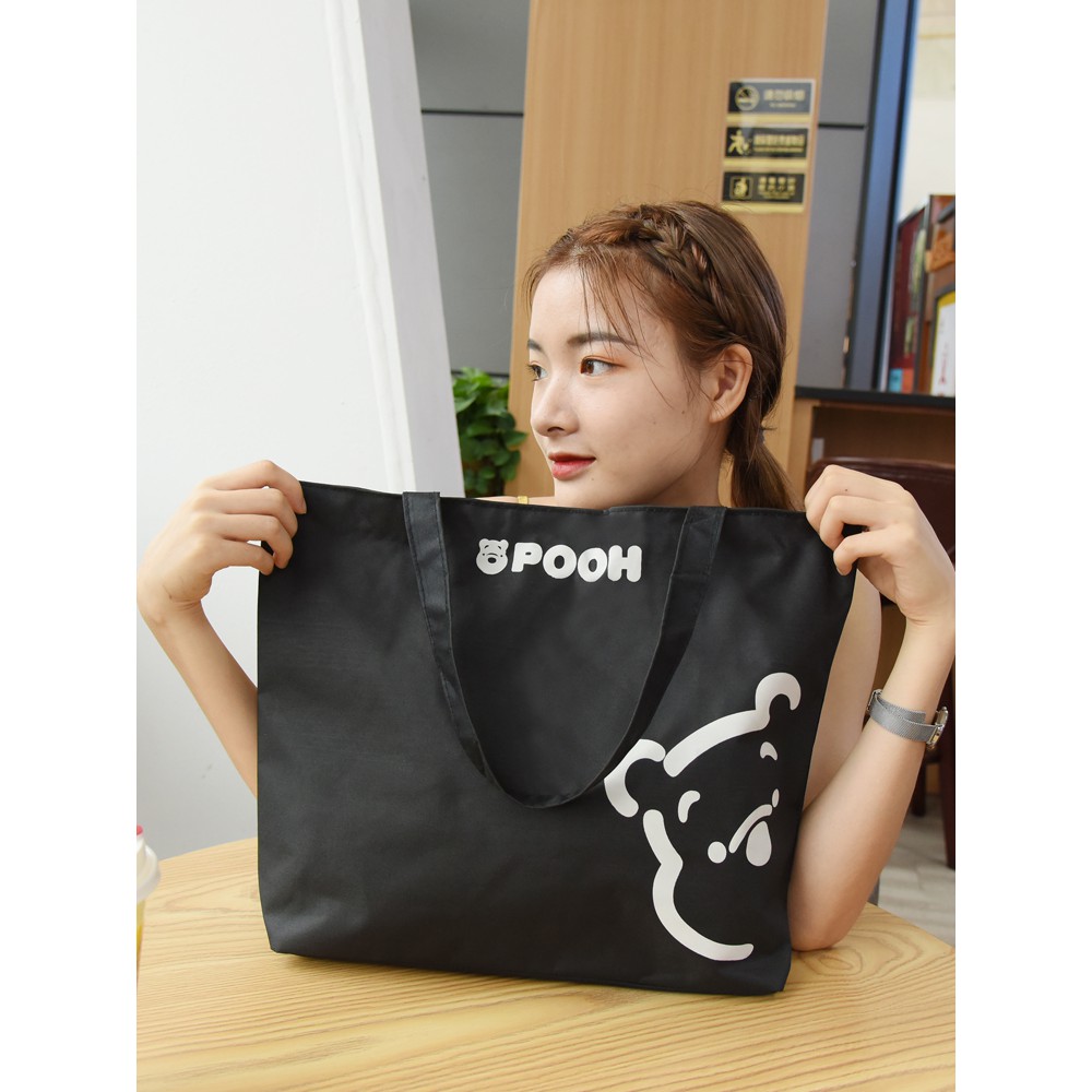 ELFYDO ELF1390 Totebag Wanita Tote Bag Resleting Kanvas Karakter