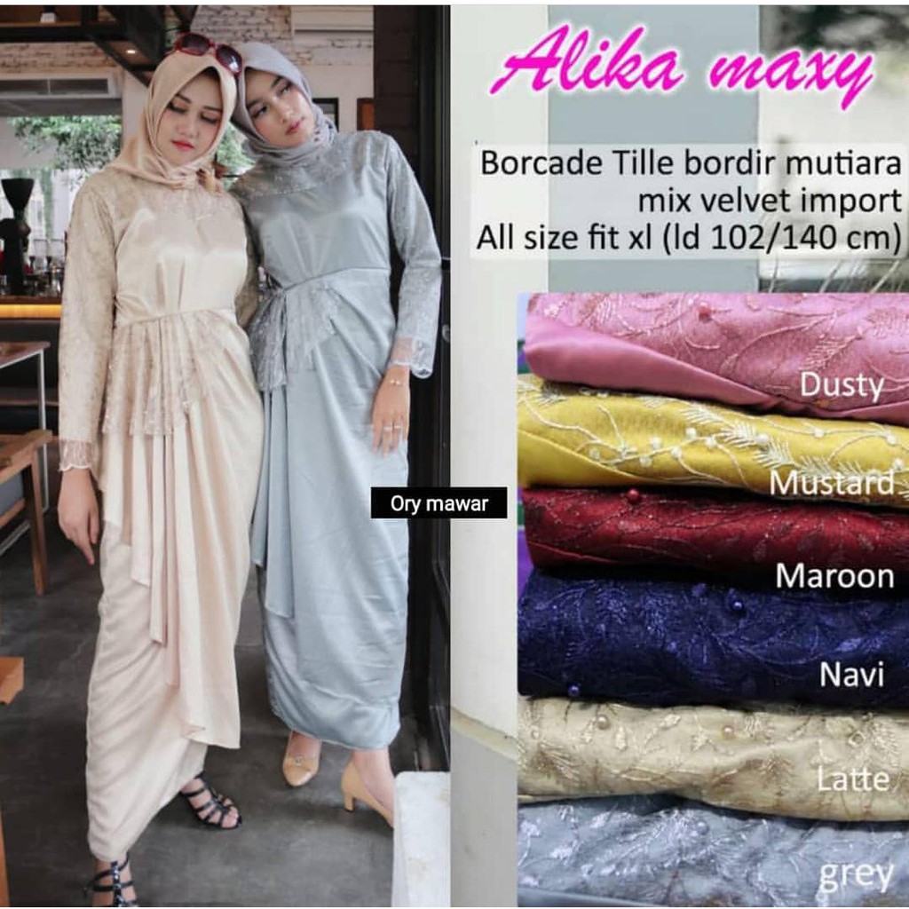 Alika Maxi Dress brokat bridal tile mewah cantik terbaru fashion kebaya modern kekinian