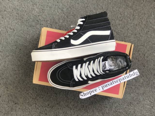 VANS SK8 HIGH BLACK WHITE WAFFLE DT