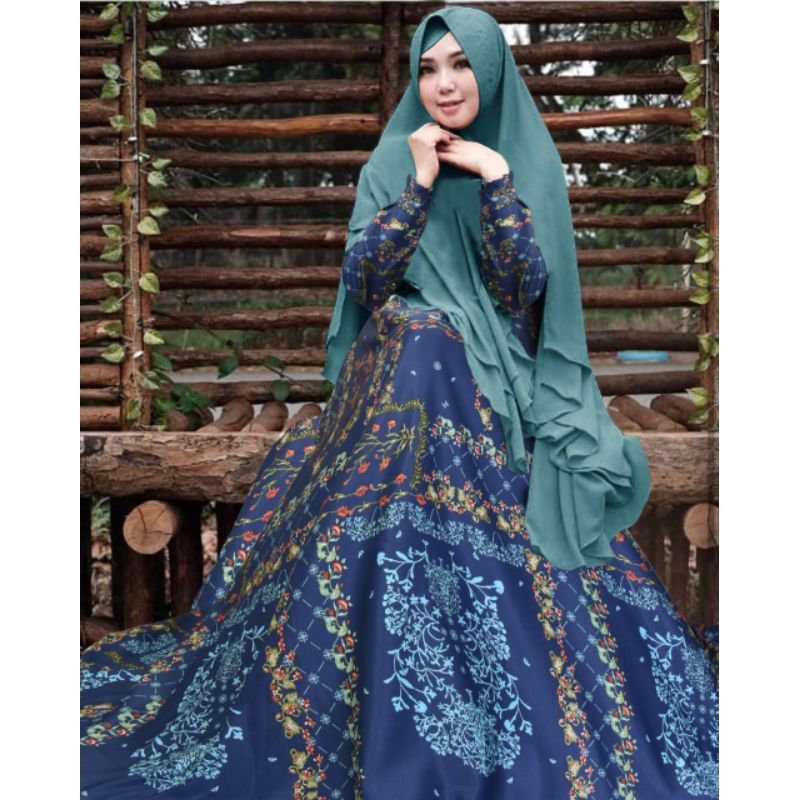SYARI JUMBO GAMIS MOTIF SET KHIMAR~BATIK TERBARU SET KHIMAR