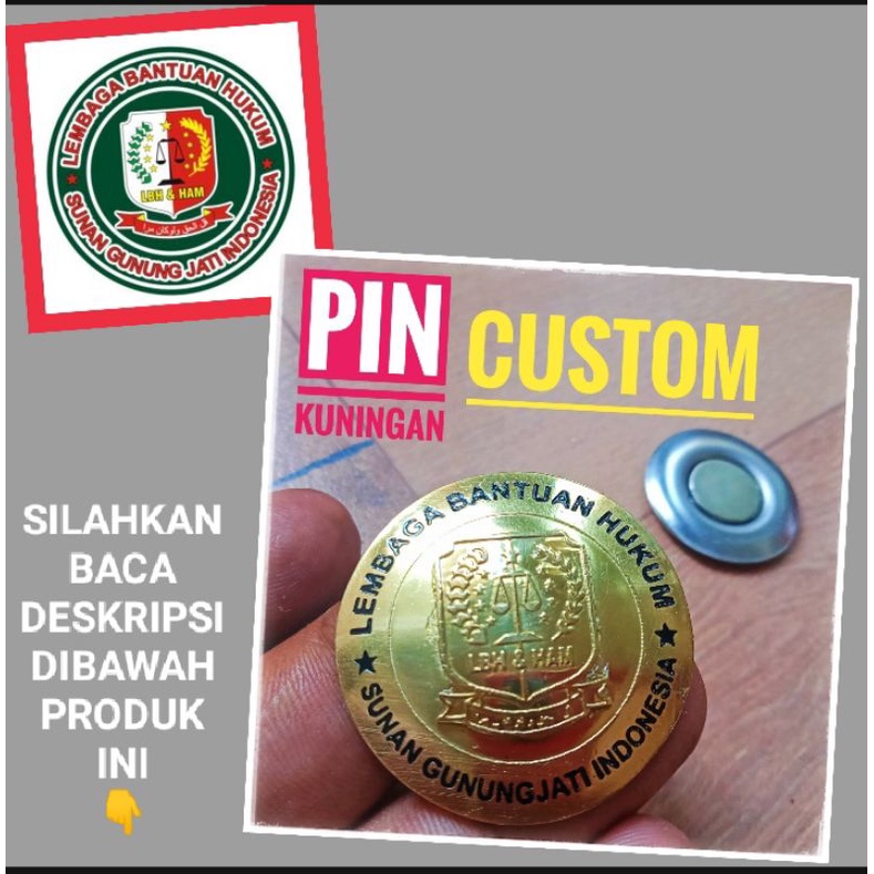 PIN CUSTOM, PIN SMILE RSUD, BAHAN LOGAM KUNINGAN &amp; PIN BAHAN RESIN VIBERGLASS