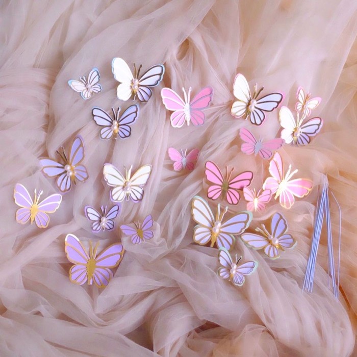 

Set Butterfly Non Edible free kawat 24 pcs