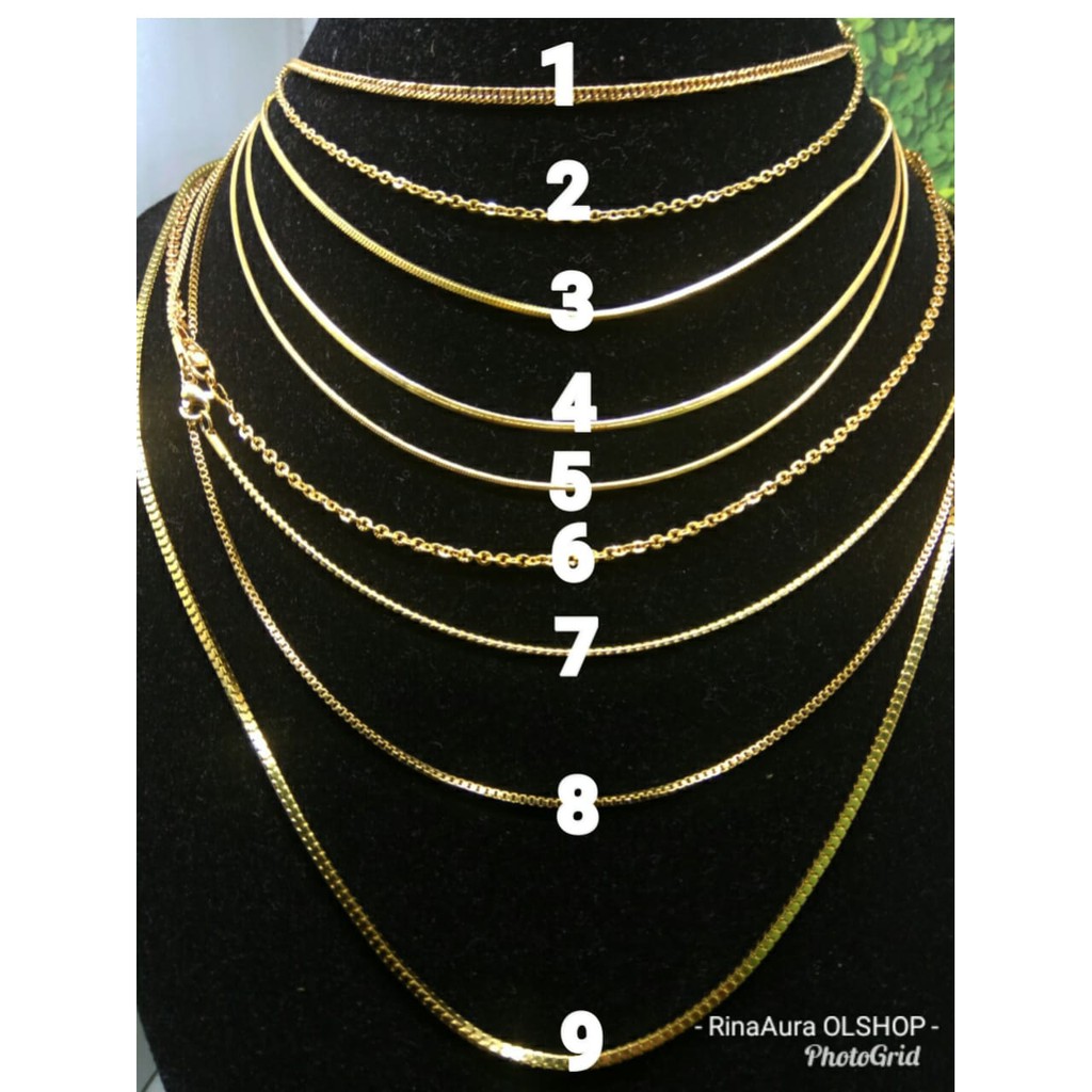 Rantai Kalung Titanium Gold