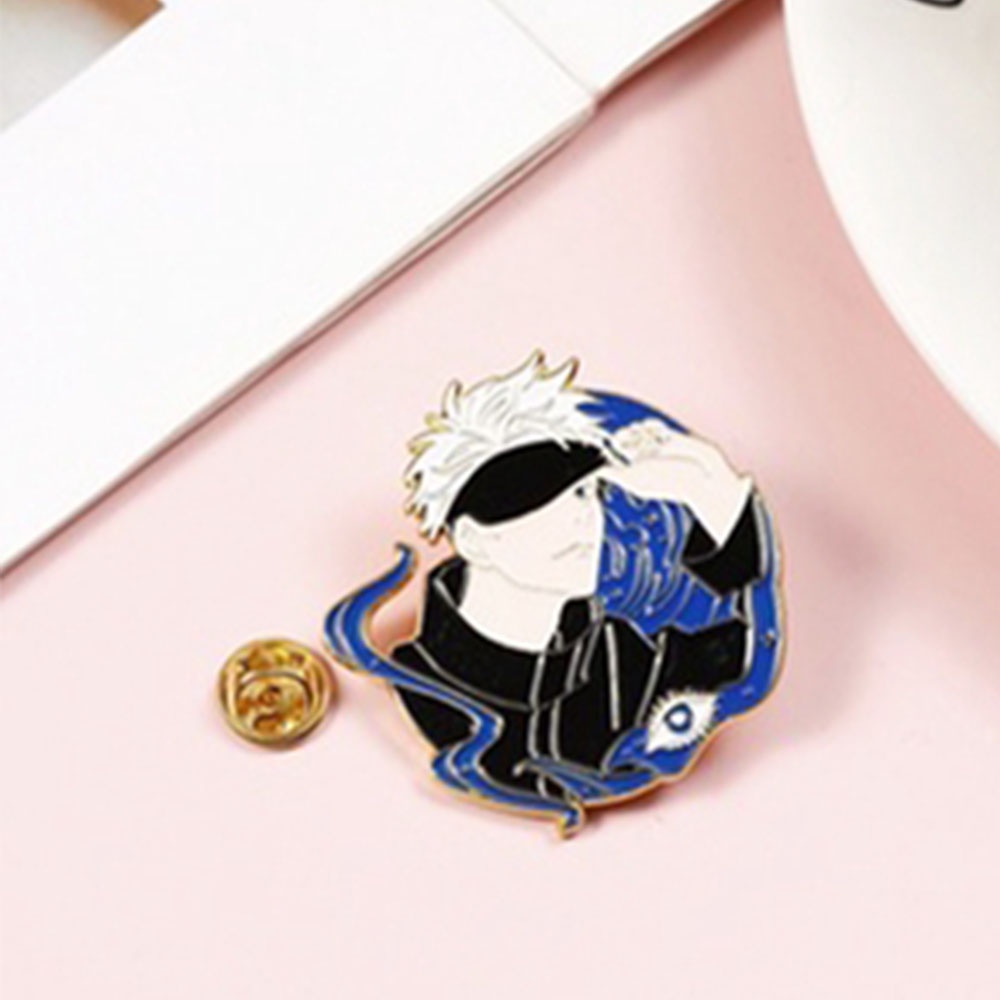 【COD Tangding】Anime Jujutsu Kaisen Brooch Gojo Satoru Figure Metal Chain Badge Button Pins Collection Pendant ​Souvenir Toy Cosplay Gift