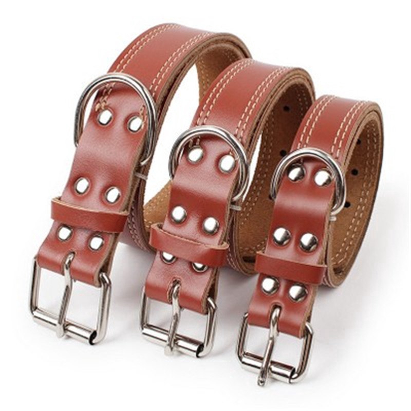 Kalung Anjing Bahan Kulit Asli Ukuran Medium Dan Besar Warna