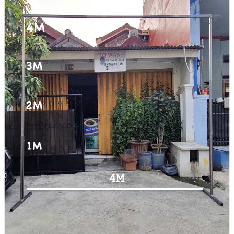 Tiang Backdrop / Tiang Dekorasi / Tiang Gawang Besi 4x4