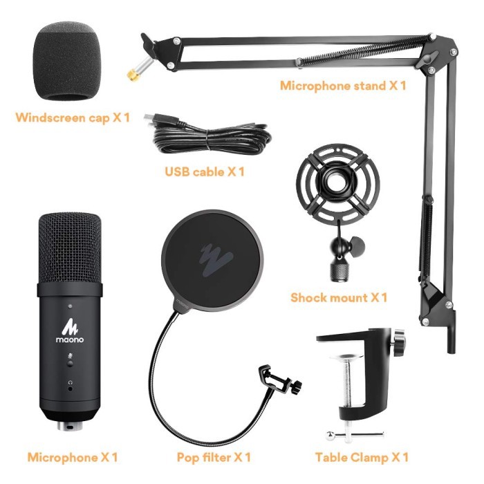 MAONO AU-PM401 USB Microphone Set Recording Monitorable Podcasting