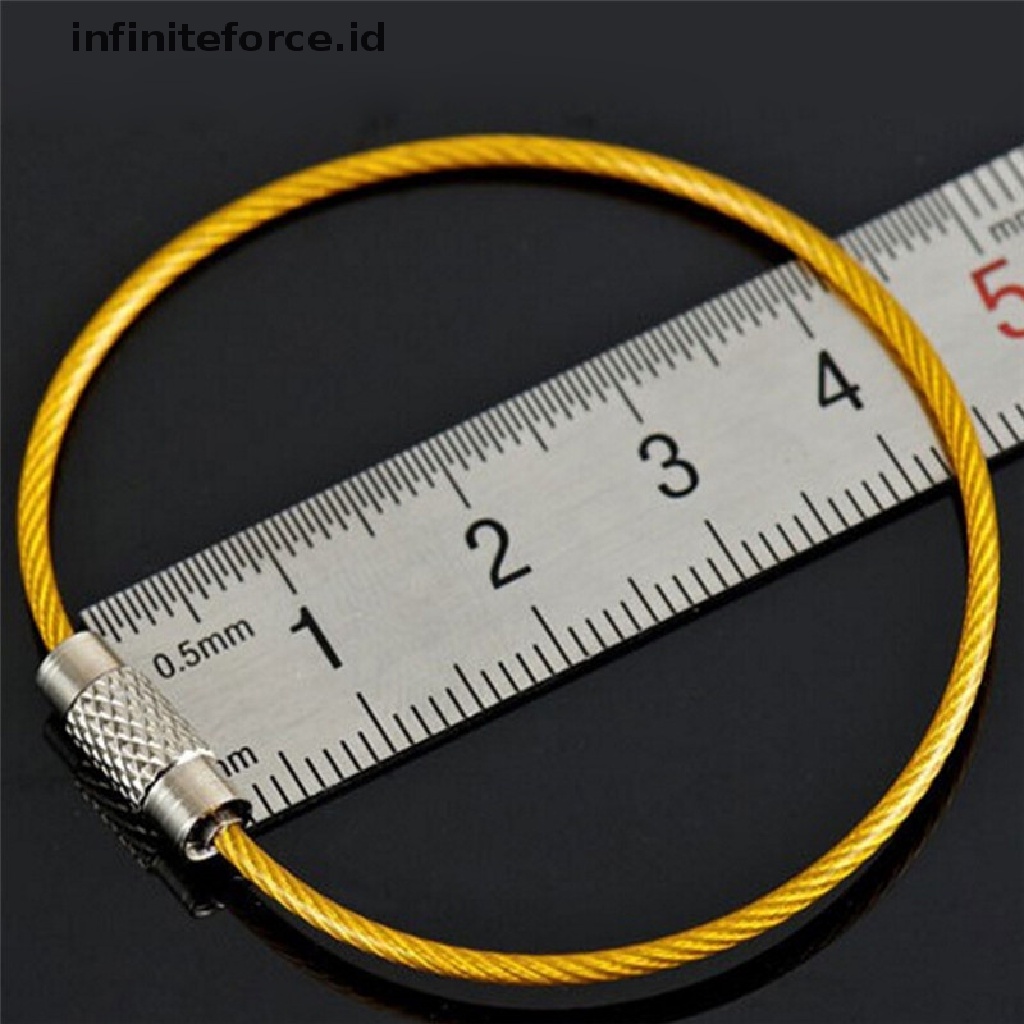 (infiniteforce.id) 5pcs Gantungan Kunci Kabel Kawat Stainless Steel Untuk Outdoor / Hiking