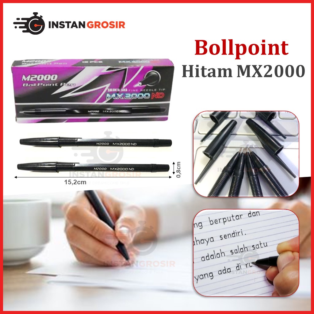

Pulpen Tinta Hitam MX2000 pena alat tulis bollpoint murah bolpoin serbaguna bolpoint garis warna bolpen murah