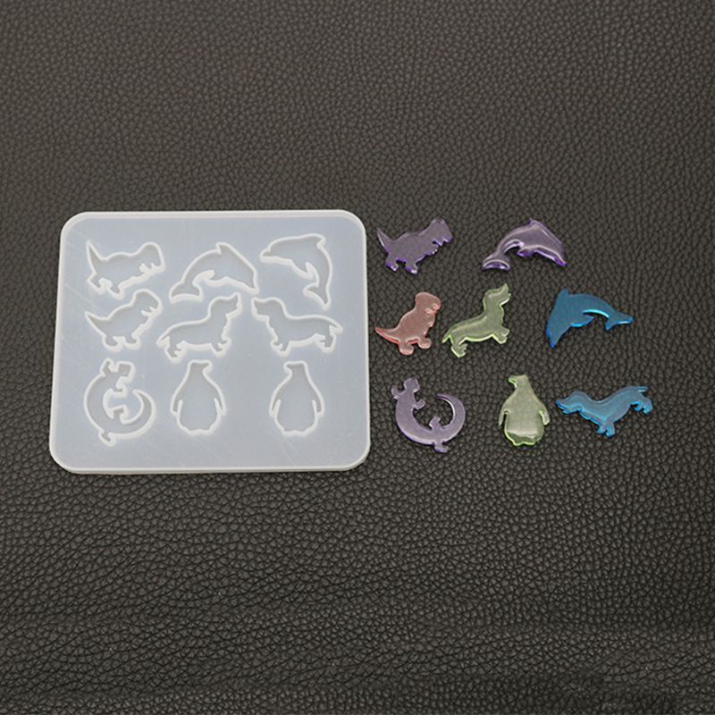 Siy Cetakan Resin Bentuk Dinosaurus / Lumba-Lumba Bahan Silikon Untuk Membuat Liontin / Anting Diy