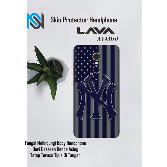 Isi 2pcs Garskin Hp Lava A3 Mini Motif Nyc Free Custom Motif (Bisa COD)