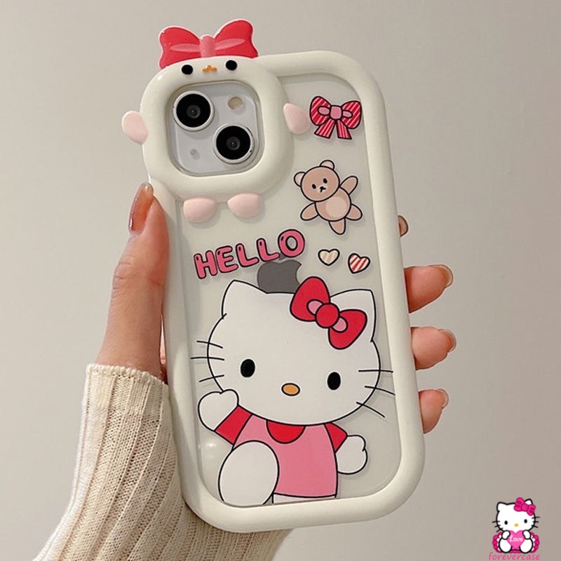 Soft Case Bumper Motif Kartun Hello Kitty Doraemon Untuk IPhone 7 8 Plus 13 11 12 Pro MAX 6 6S XR X XS MAX SE 2020