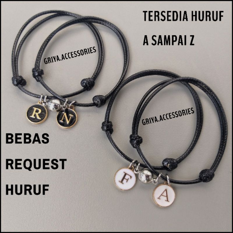 GELANG COUPLE MAGNET INISIAL HURUF EPOXY