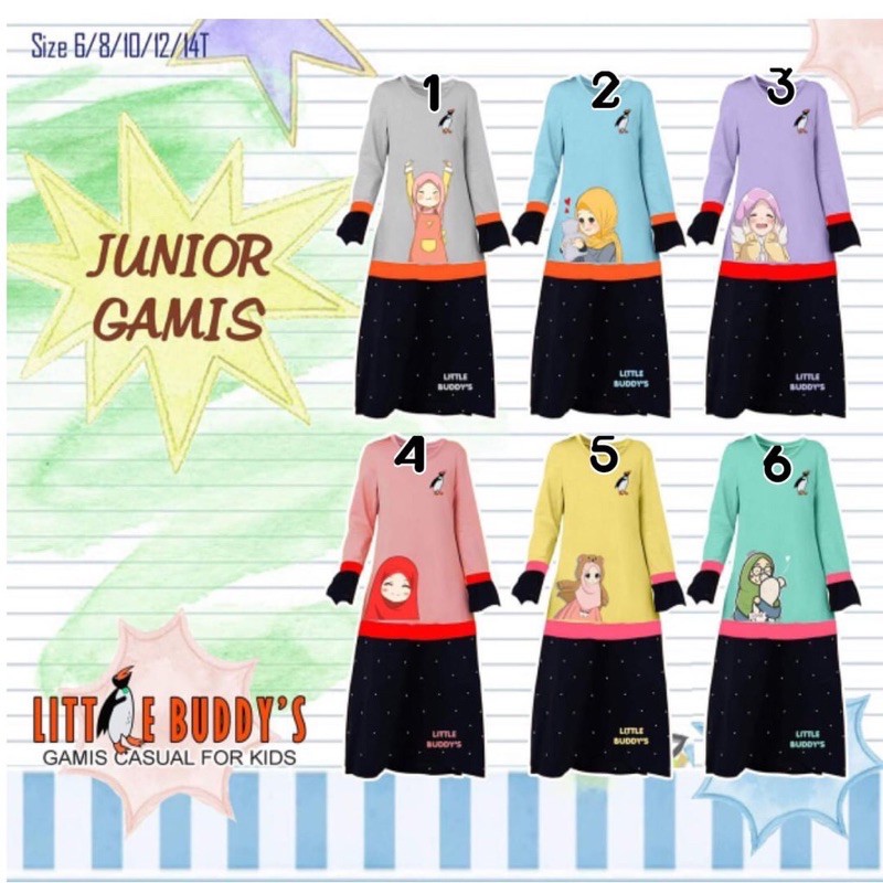 GAMIS ANAK JUNIOR BY LITTLE BUDDY ADEM NYAMAN gamis little buddys gamis little buddies