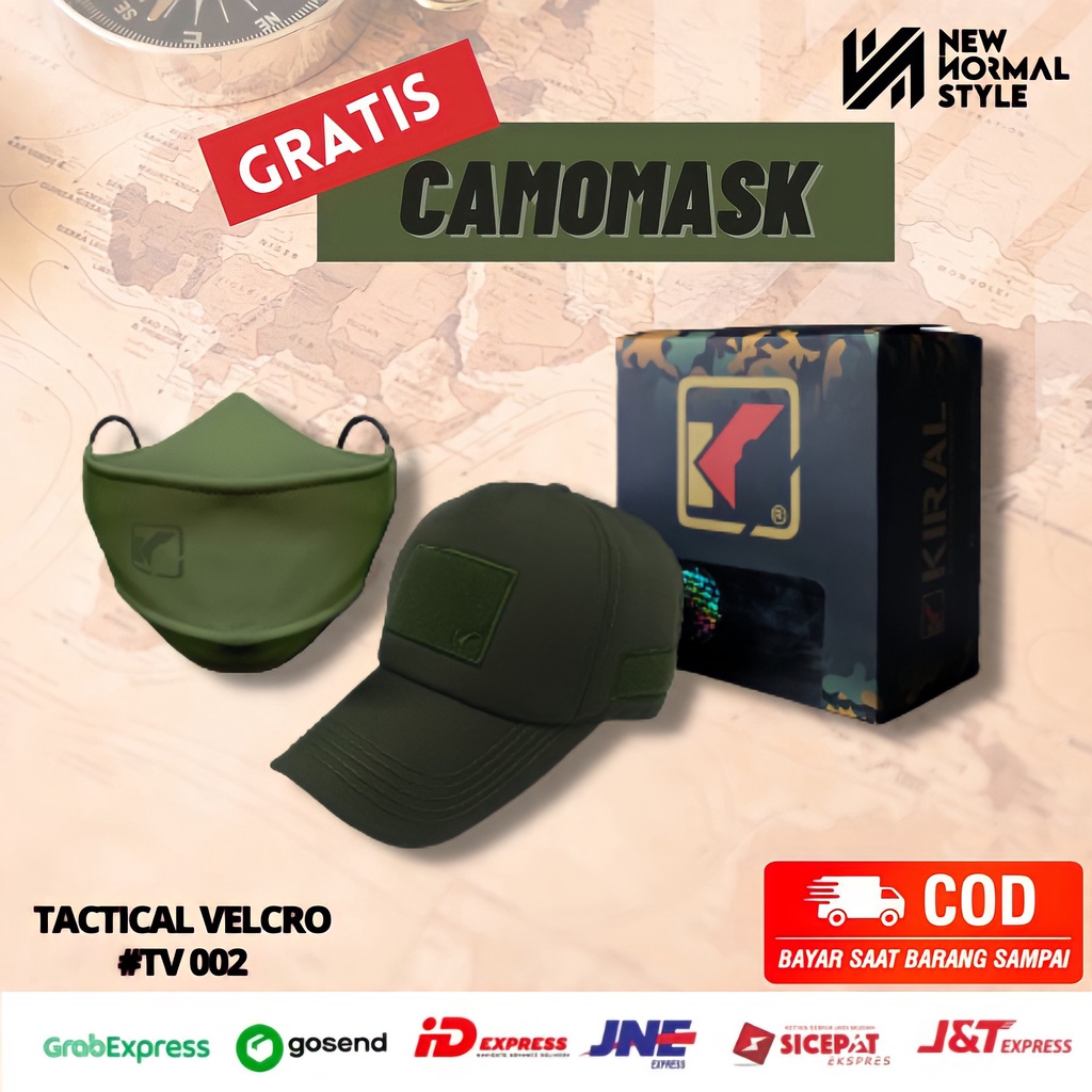 TACTICAL VELCRO SERIES Topi Pria Distro Baseball Jaring Tactical Komando Pria Wanita Cowok Kekinian Original Keren Dewasa Murah