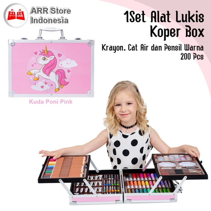 

Produk Terbaru Arr Set Alat Mewarnai Anak Crayon Art Set Koper 200 Pcs Pegasus Pink