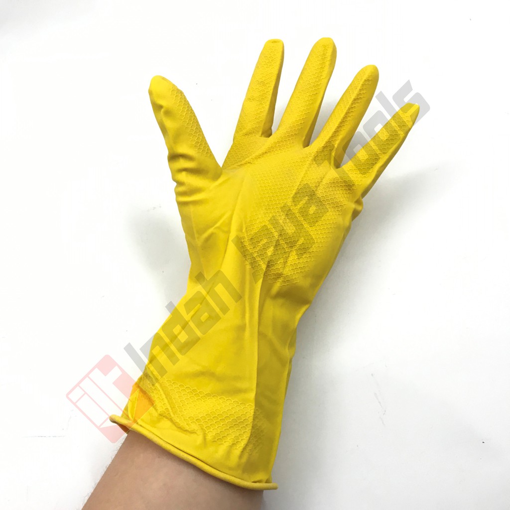 KUNING Sarung Tangan Karet Latex Kuning 12 Inch