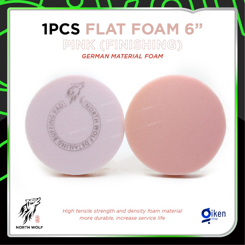 Busa Spon Pad Poles Pink NORTH WOLF 6inch Flat Finishing Glazing