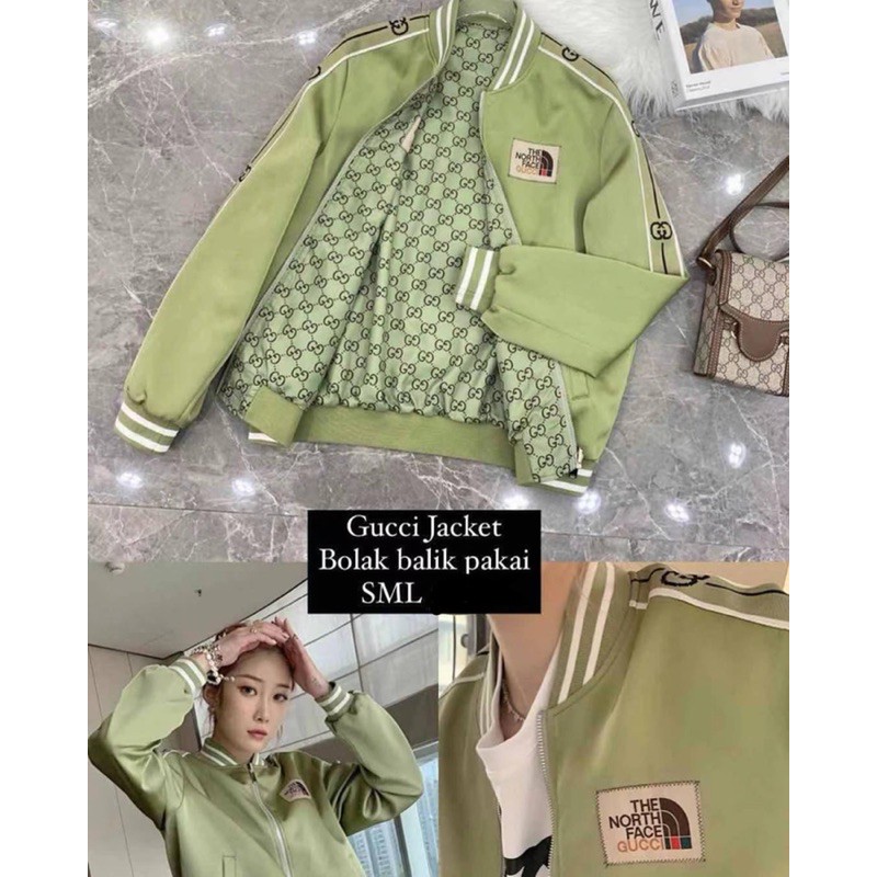 jaket wanita bolak balik branded import mirror quality G*UC