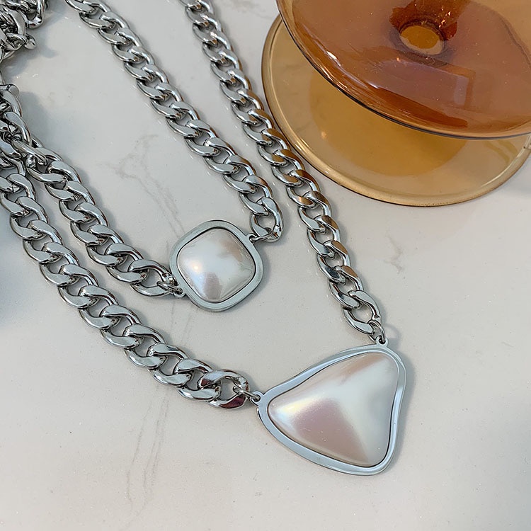 Kalung Rantai Klavikula Bentuk Persegi Untuk Aksesoris
