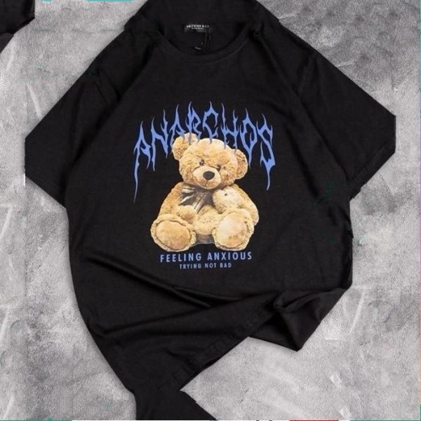 IL - KAOS OVERSIZE ANARCHOS | KAOS T-SHIRT TEDDY BEAR BIG SIZE WANITA TUMBLR TEE