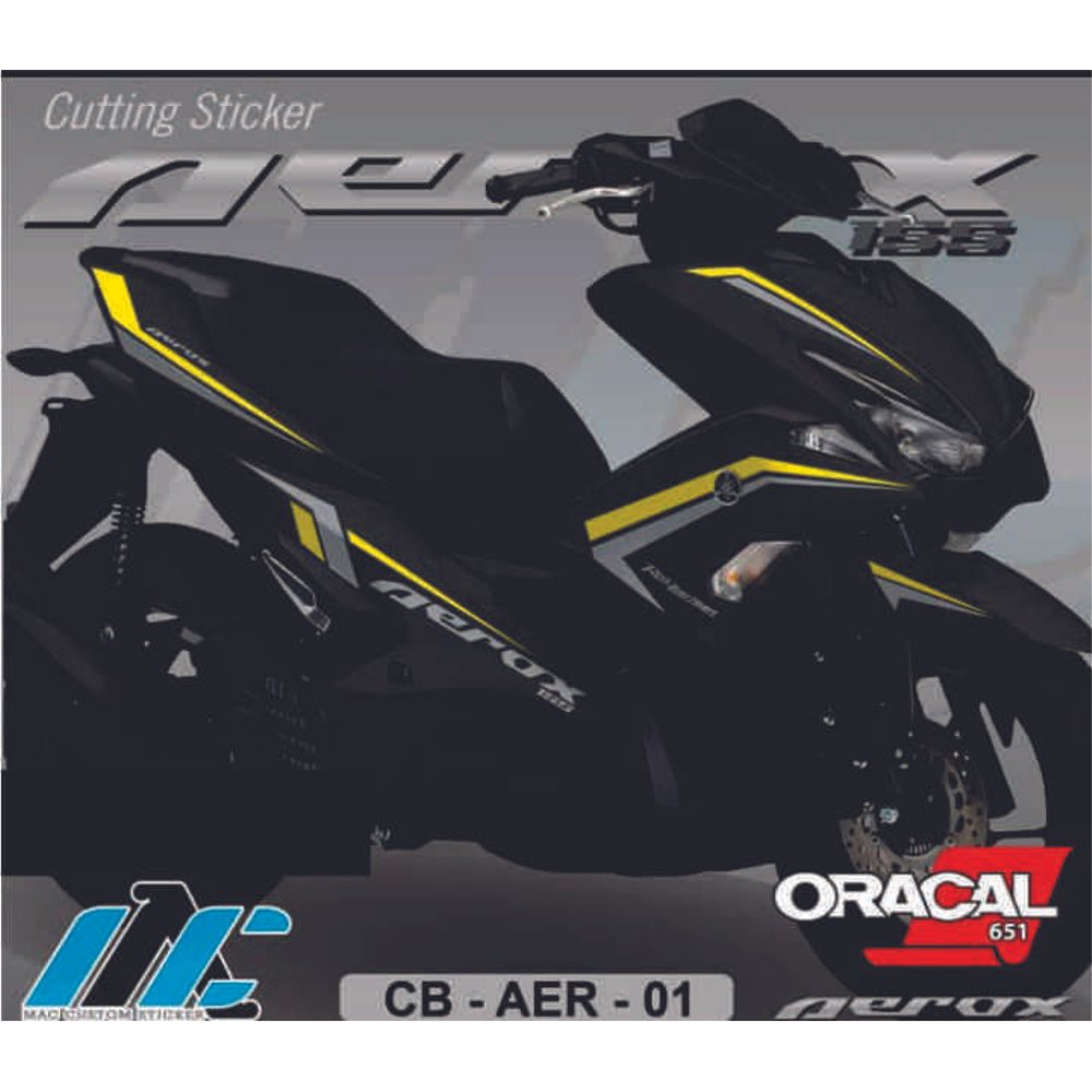 CUTTING STICKER AEROX - 01 - MOTOR HITAM