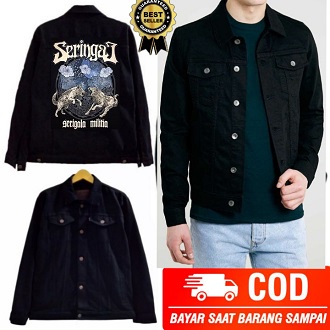 jaket band metal seringai / jeans pria // jaket jeans metal pria // jaket bergambar // jaket band pu