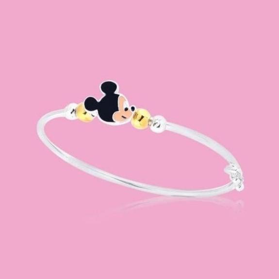 Gelang Anak Baby Bangle Bracelet Mickey Ubs White Gold Emas Putih