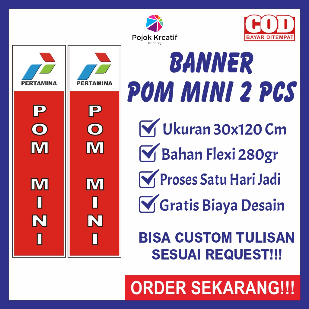 Banner Baner Bener Spanduk Sepanduk Backdrop Plang Poster Promosi Usaha Jual Jualan Bensin Pom SPBU 