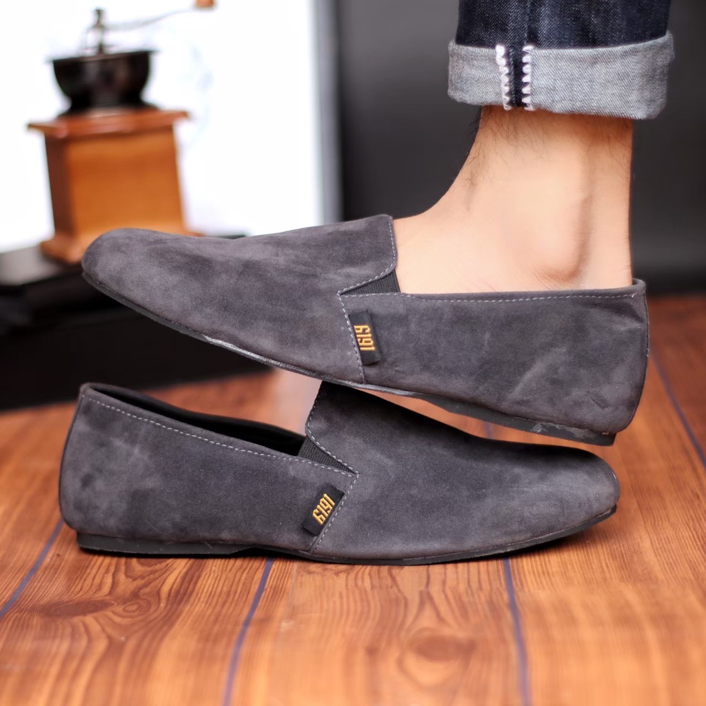 HDS x CORD - Sepatu Slip On Pria Sepatu Casual Pria Sepatu Kulit Syntetic Pria Sepatu Original Sepatu Kasual Santai Kuliah Gaya Keren Kekinian Ori Murah Terlaris