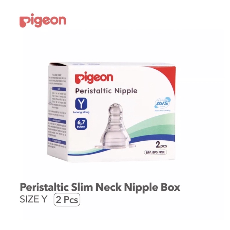 Dot Pigeon peristaltic slim neck nipple Y dot silang