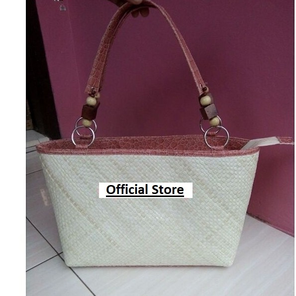 Tas Jinjing Wanita Polos Anyaman Pandan