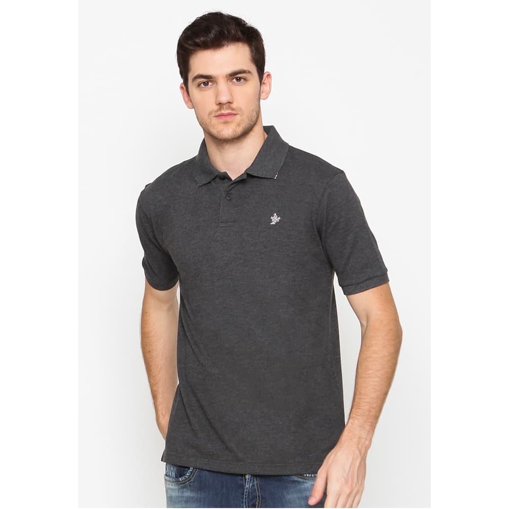  Osella  Baju Pria Polo Shirt Polos Solid Grey Shopee 