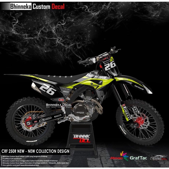 DECAL/STICKER HONDA CRF 250R DESIGN FASTHOUSE FLOU