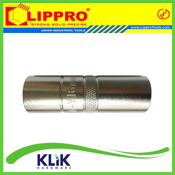 Lippro Mata Kunci Sok Shock Busi 1/2 Inch x 16 mm - Spark Plug Sock 16 mm